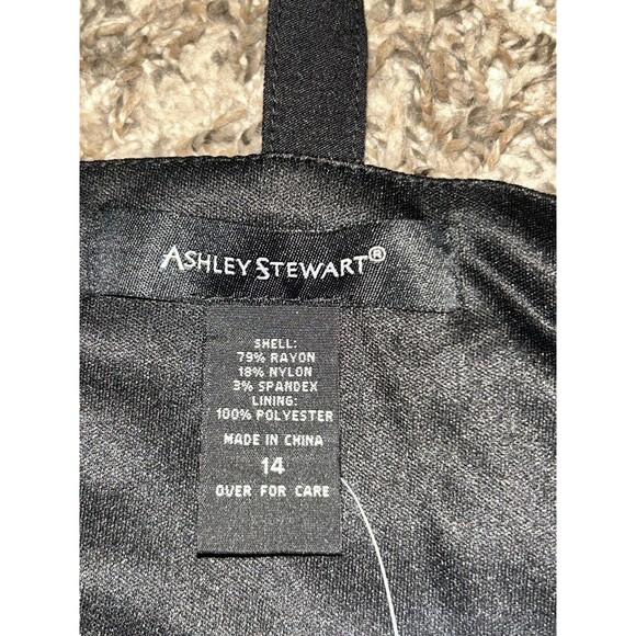 Ashley Stewart Black One-Shoulder Bustier Top Size 14 NWT Ruffle Statement Top - Picture 11 of 12